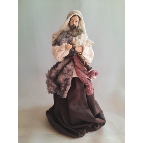 figurka pasterza do szopki betlejemskiej - pasterz ubierany z fletem